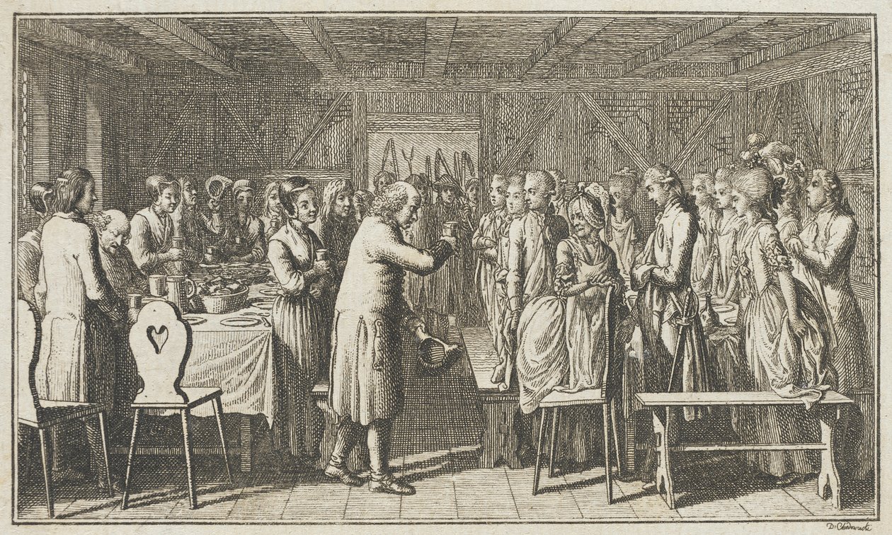 Ilustracja do powieści Paula Erdmana „Fest Wandsbecher: Posłaniec od M. Klaudiusza”, część czwarta autorstwa Daniel Nikolaus Chodowiecki