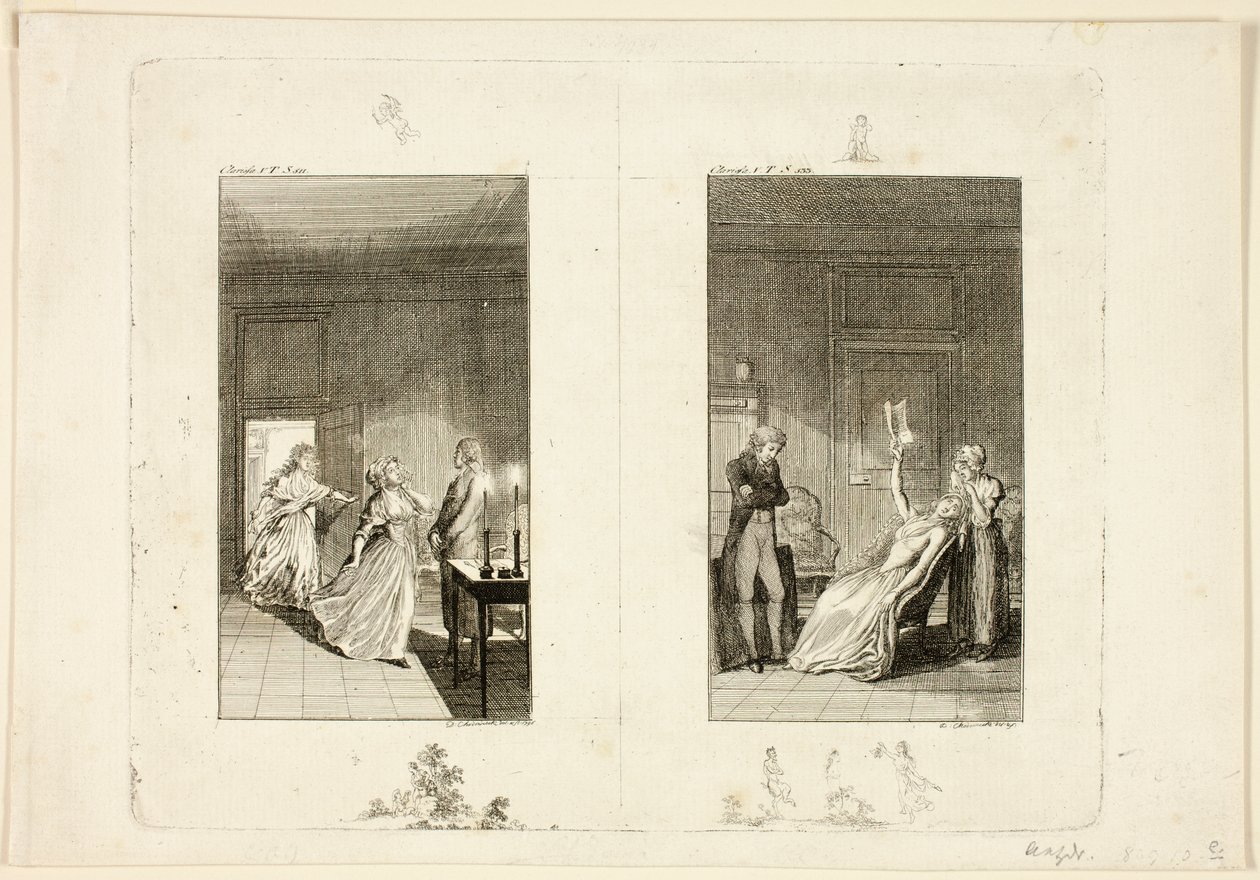 Ilustracja do powieści „Clarissa” Samuela Richardsona autorstwa Daniel Nikolaus Chodowiecki