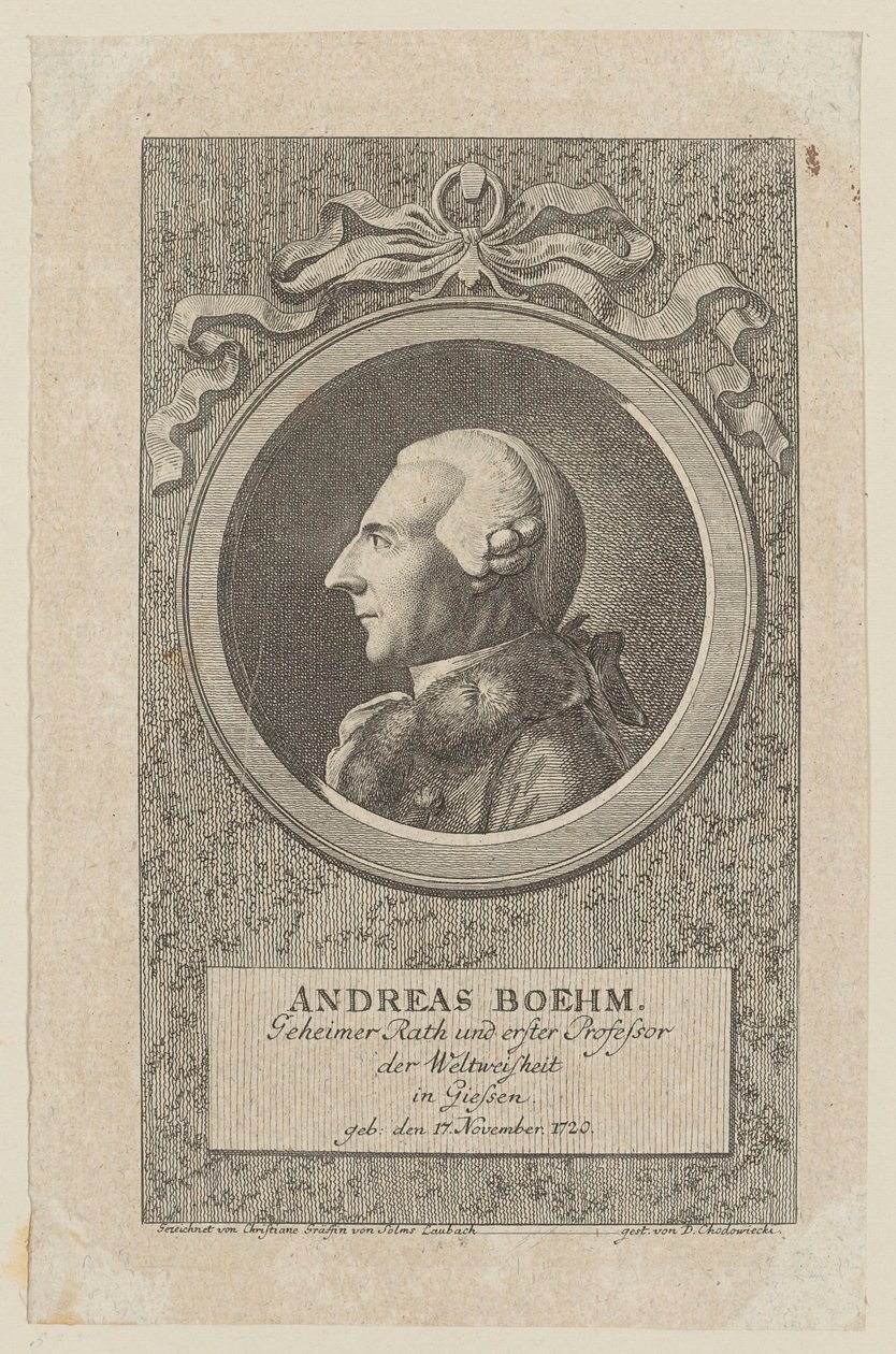 Portret Andreasa Boehma autorstwa Daniel Nikolaus Chodowiecki