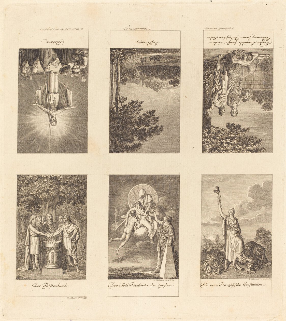 Sześć wielkich wydarzeń z lat 1780-1790 autorstwa Daniel Nikolaus Chodowiecki