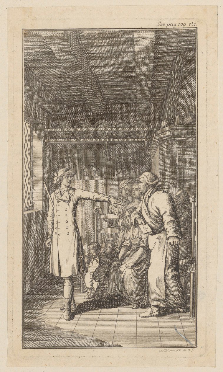 Ilustracja tytułowa do utworu O. Goldsmitha „Vicar of Wakefield” autorstwa Daniel Nikolaus Chodowiecki