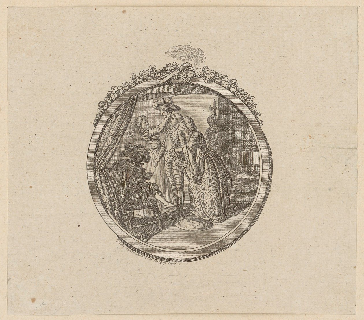 Winieta tytułowa do romansu rycerskiego „Palmerin von Oliva” autorstwa Daniel Nikolaus Chodowiecki