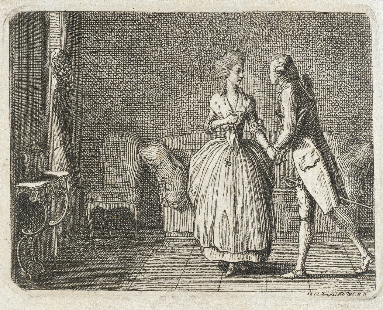 Ilustracja tytułowa do zbioru „Szkice” Meissnera autorstwa Daniel Nikolaus Chodowiecki