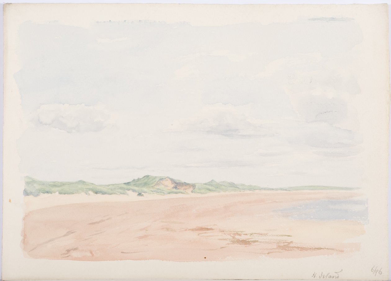 Święta Wyspa, 1896 (ołówek i wc na papierze) autorstwa Daniel Oliver