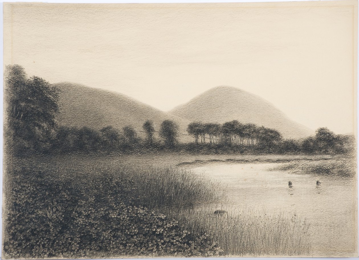 Yeavering Bell, Northumberland, ok. 1916 (ołówek i toaleta na papierze) autorstwa Daniel Oliver