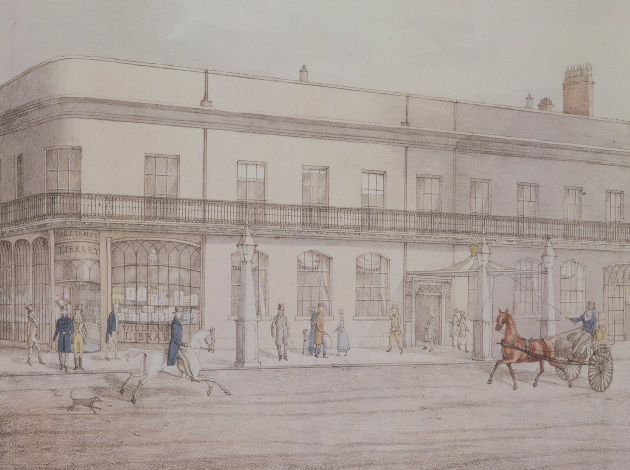 Sale zgromadzeń i biblioteka Williamsa, Cheltenham, 1821 r. autorstwa Daniel Thomas Egerton
