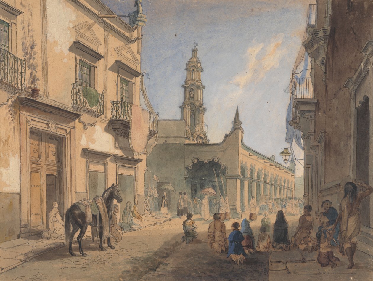 Meksykańska scena uliczna - Caliente Waters autorstwa Daniel Thomas Egerton