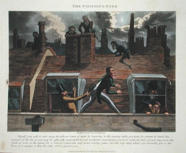 The Finishing Bore, z książki „Fashionable Bores or Coolers in High Life” Petera Quiza, opublikowanej w 1824 r. (akwatinta ręcznie kolorowana) autorstwa Daniel Thomas Egerton