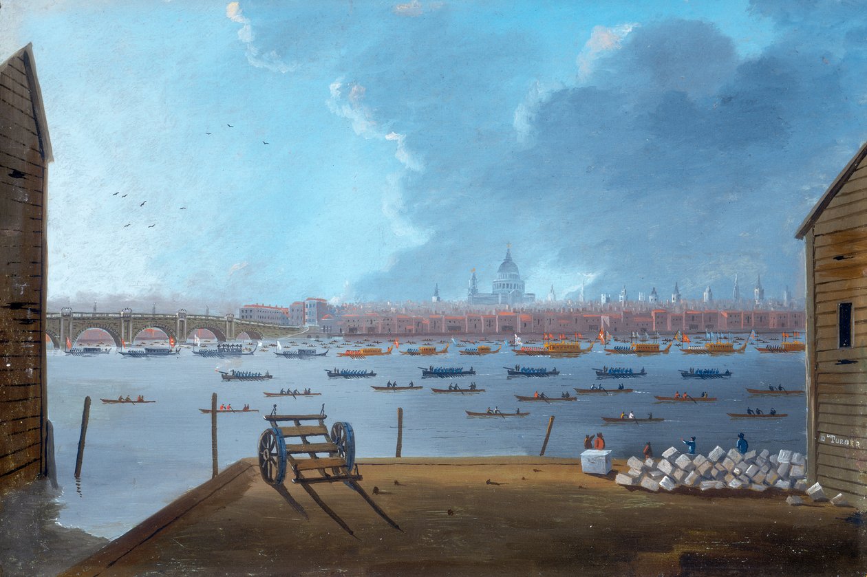 „Kondukt żałobny Lorda Nelsona nad Tamizą”, c1806 autorstwa Daniel Turner