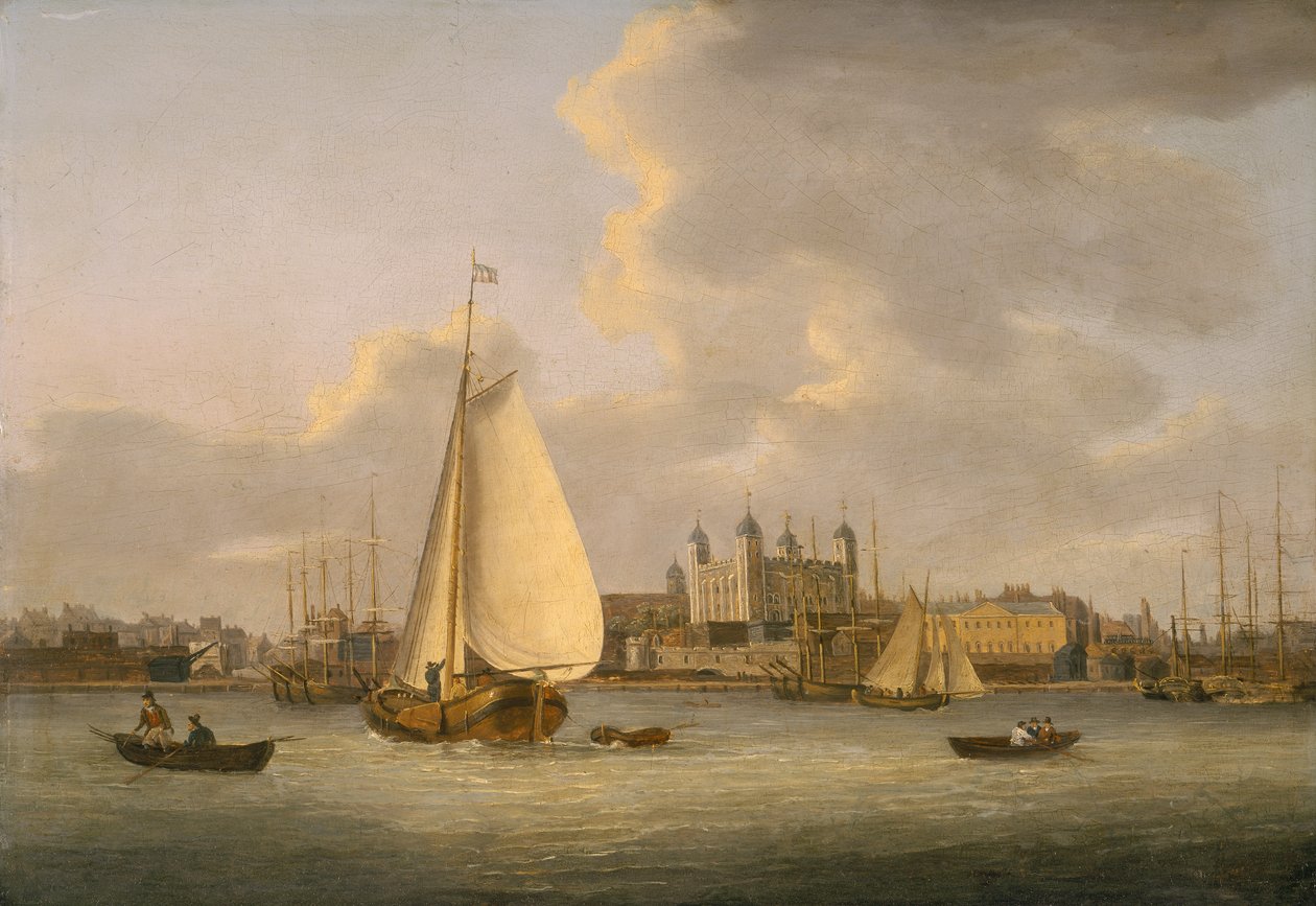 „Wieża Londyńska z rzeki”, c1770-c1818 autorstwa Daniel Turner