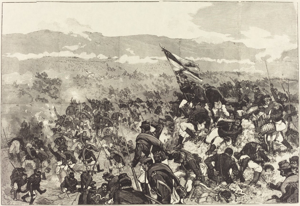 Bitwa pod Plewną. 30 lipca, Atak na wzgórza..., 18831890. autorstwa Daniel Urrabieta Vierge