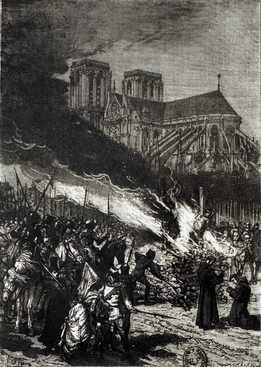 Spalenie templariuszy, ilustracja z „L