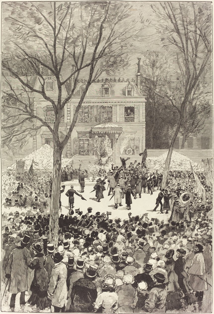 Popularna demonstracja z 27 lutego z okazji 80-lecia Victora Hugo, 1881. autorstwa Daniel Urrabieta Vierge