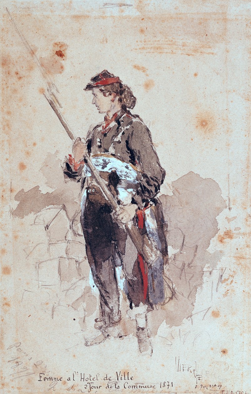 Kobieta w Hotel de Ville, Drugi dzień Komuny Paryskiej, 1871 autorstwa Daniel Urrabieta Vierge
