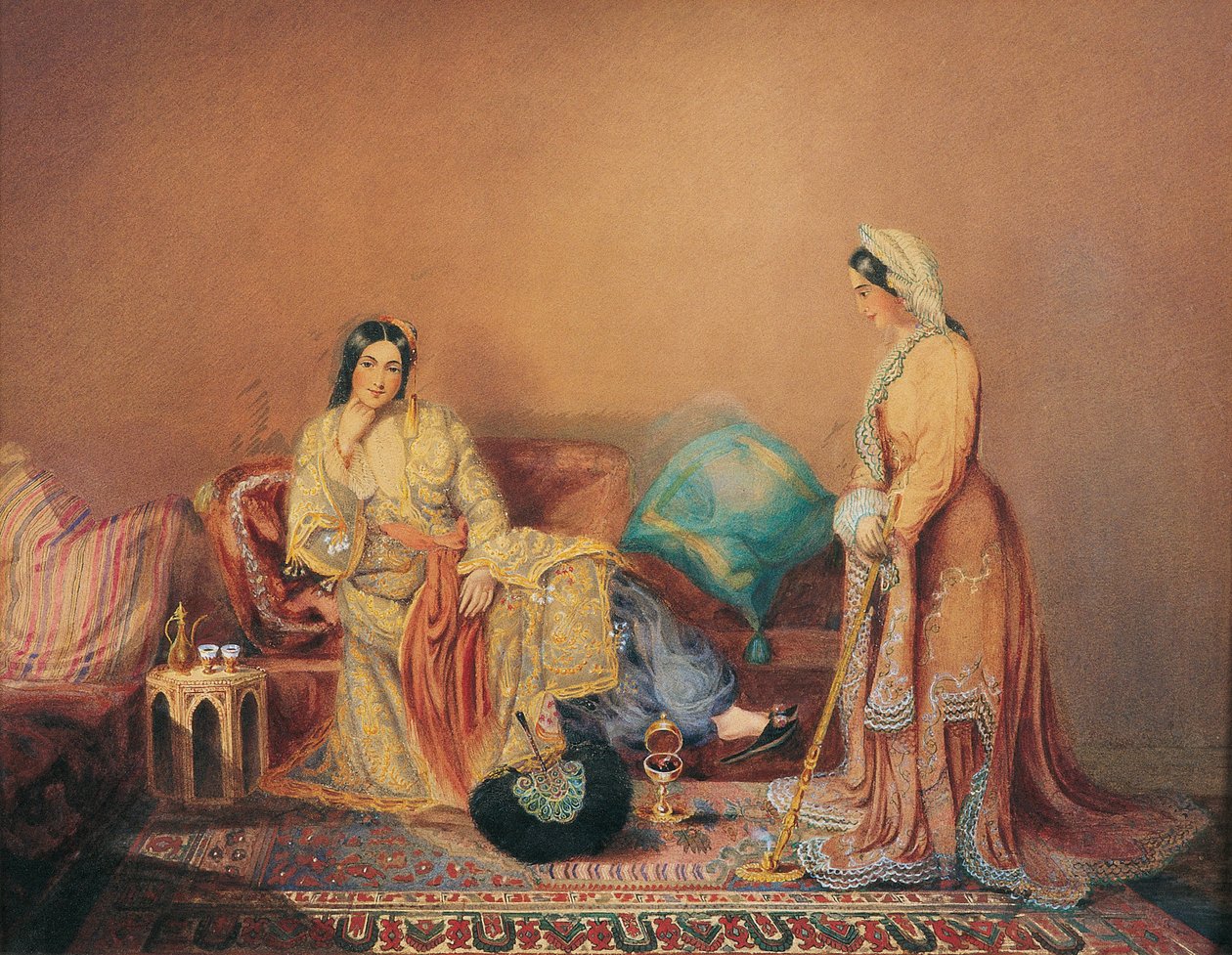 Greckie damy Phanariot, połowa XIX wieku. autorstwa Daniel Valentine Rivière