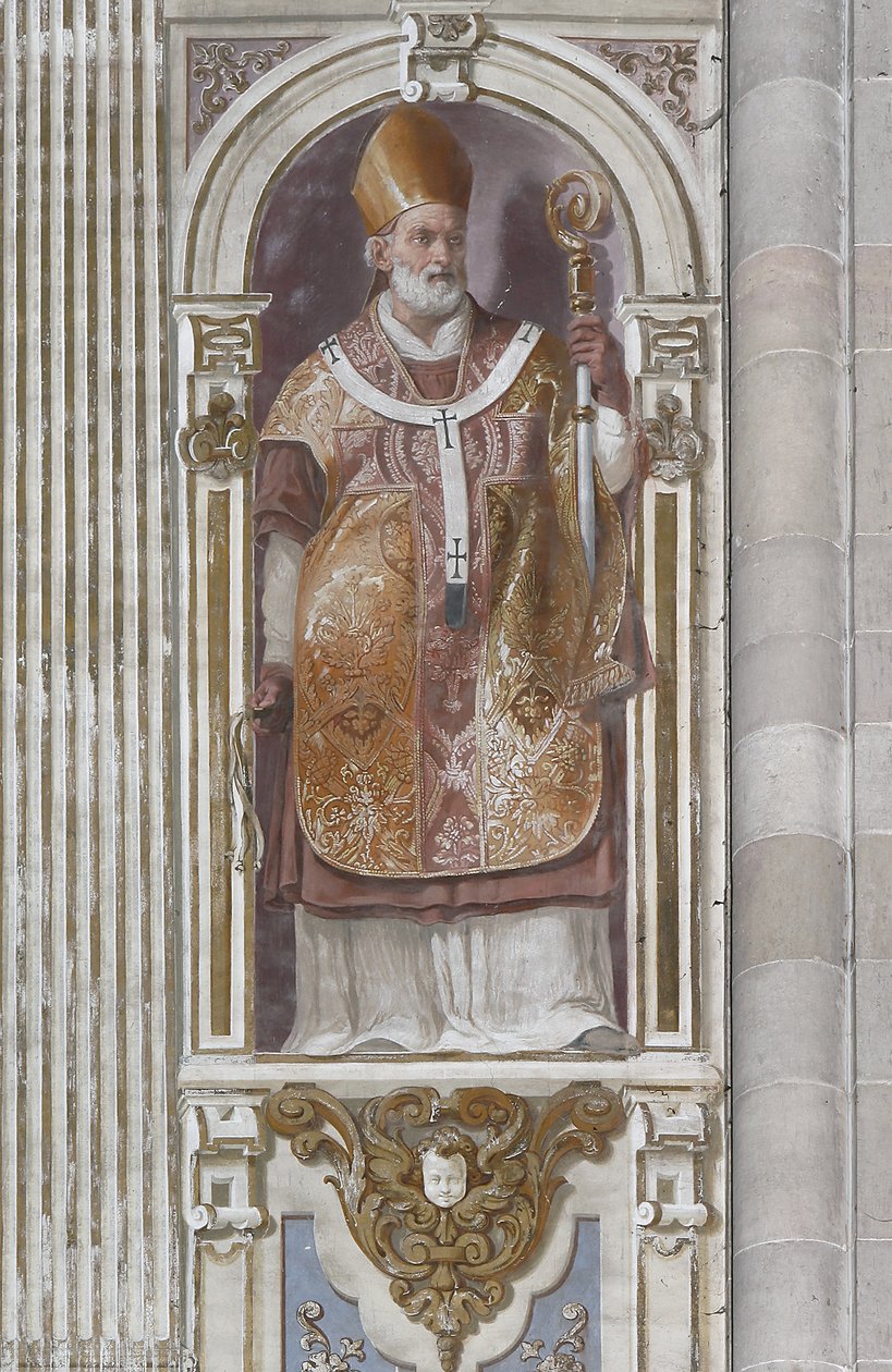 Święty Ambroży (fresk) autorstwa Daniele Crespi