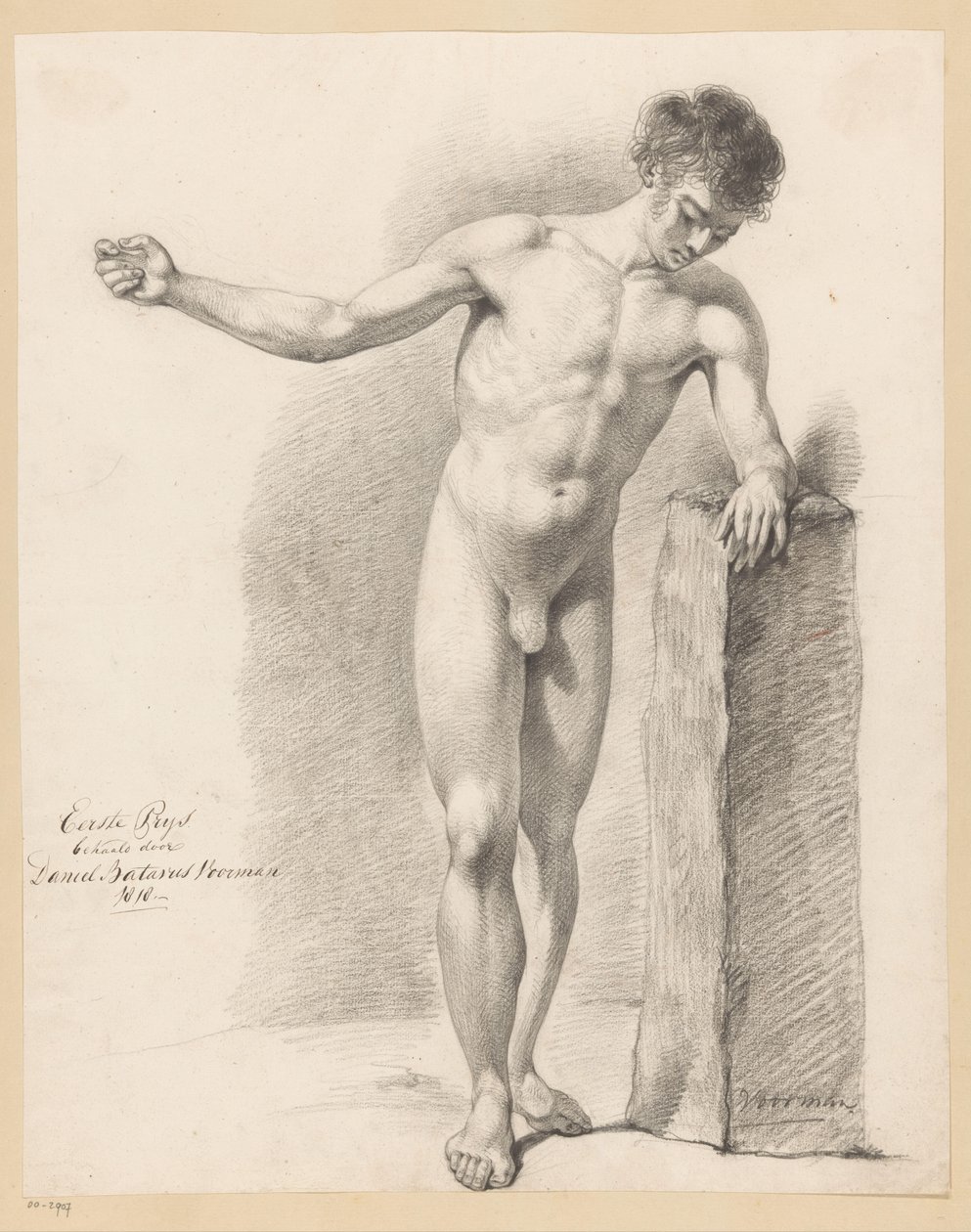 Stojący akt męski, widziany z przodu (I nagroda 1818) autorstwa Daniël Batavus Voorman