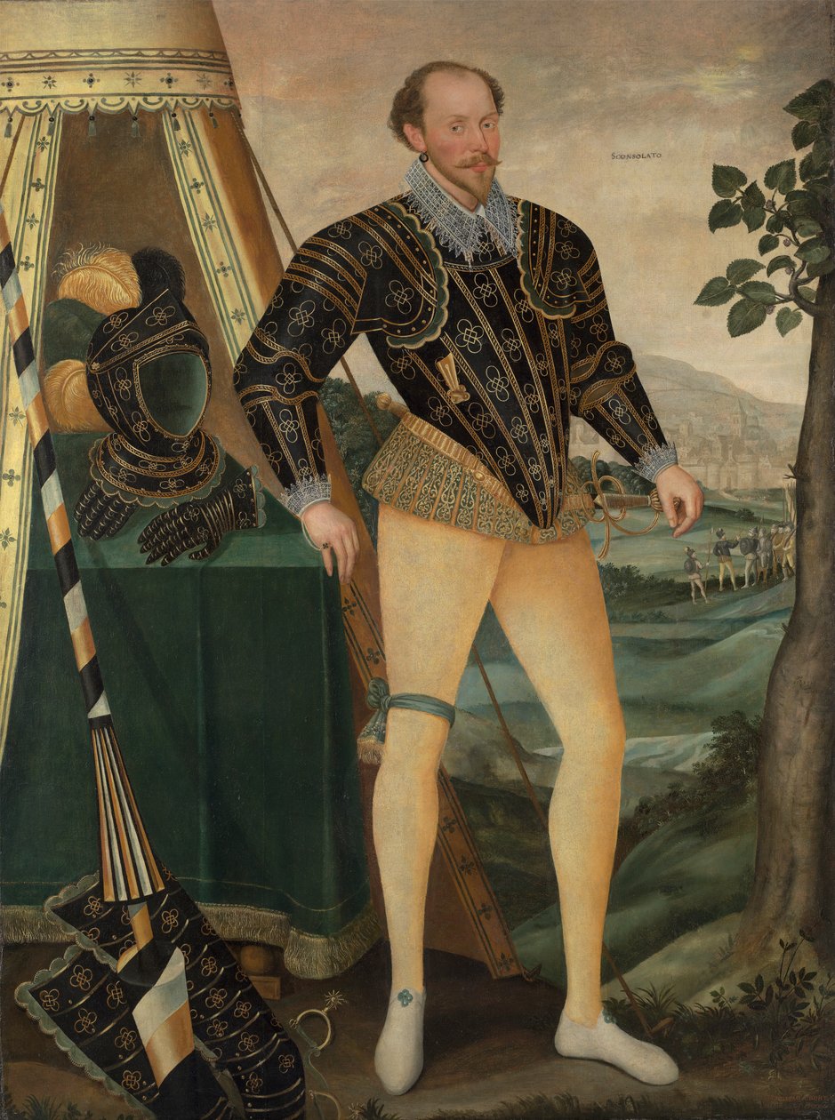 Sir William Drury z Hawstead, Suffolk (1550-1590) autorstwa Daniël van den Queborne