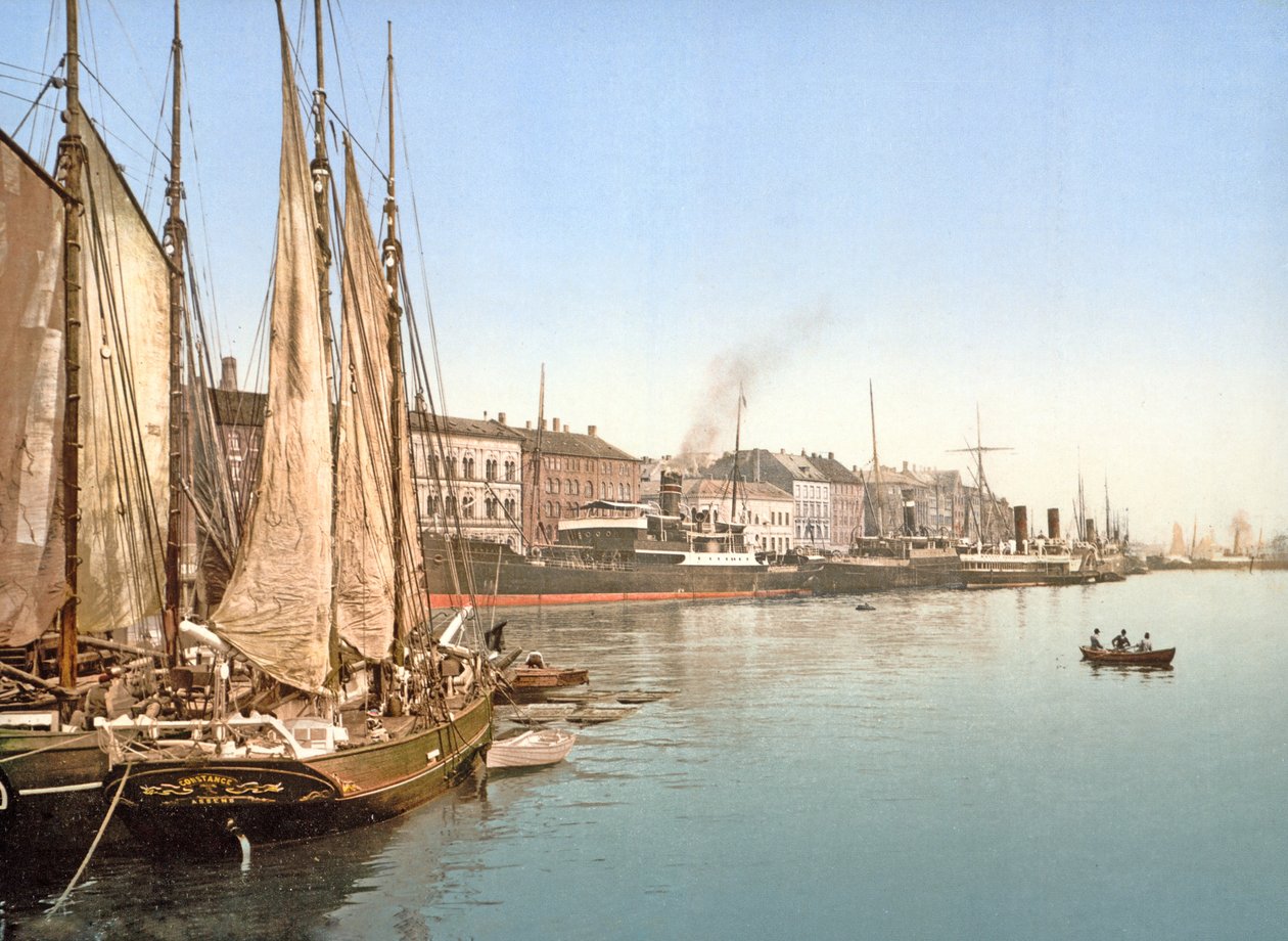Widok na Havnegade, Kopenhagę, wyd. 1900 autorstwa Danish Photographer
