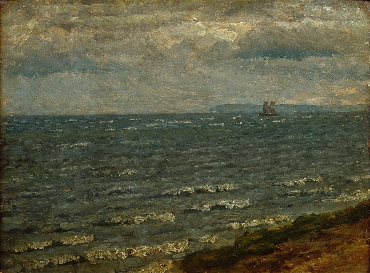 Seascape z nadchodzącym deszczem. Lillebælt autorstwa Dankvart Dreyer