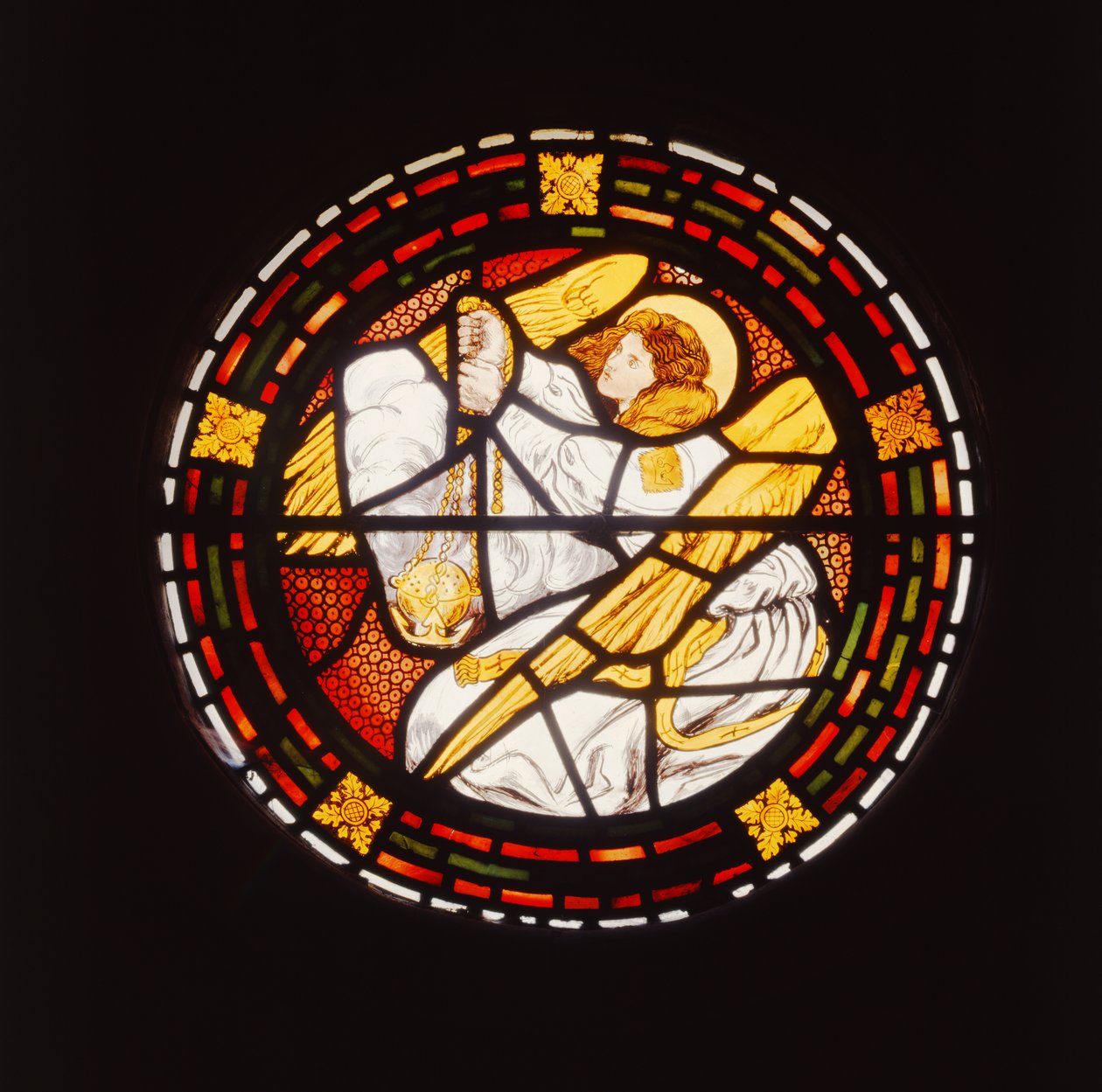 Anioł ofiarowujący kadzielnicę, 1861 (witraż) autorstwa Dante Gabriel Charles Rossetti