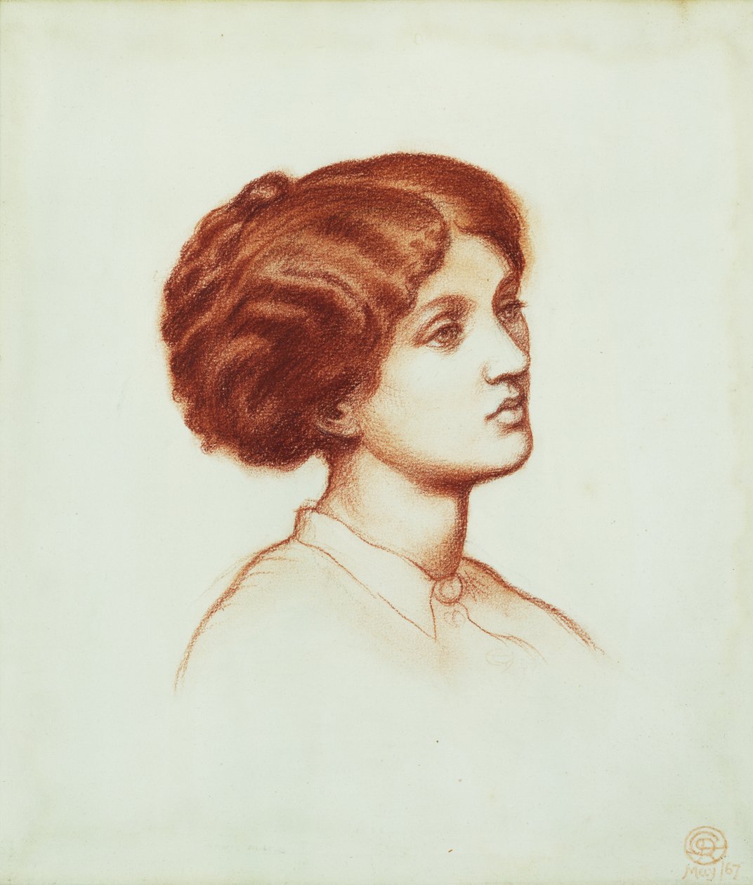 Pani Frederick Leyland, 1867 (czerwona kreda na papierze) autorstwa Dante Gabriel Charles Rossetti