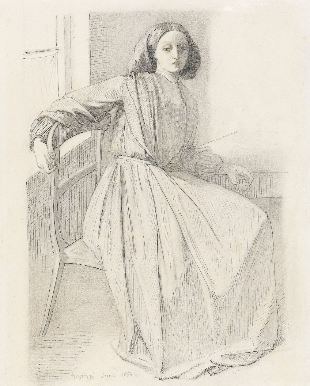 Portret Elżbiety Siddal, 1854-56 autorstwa Dante Gabriel Charles Rossetti