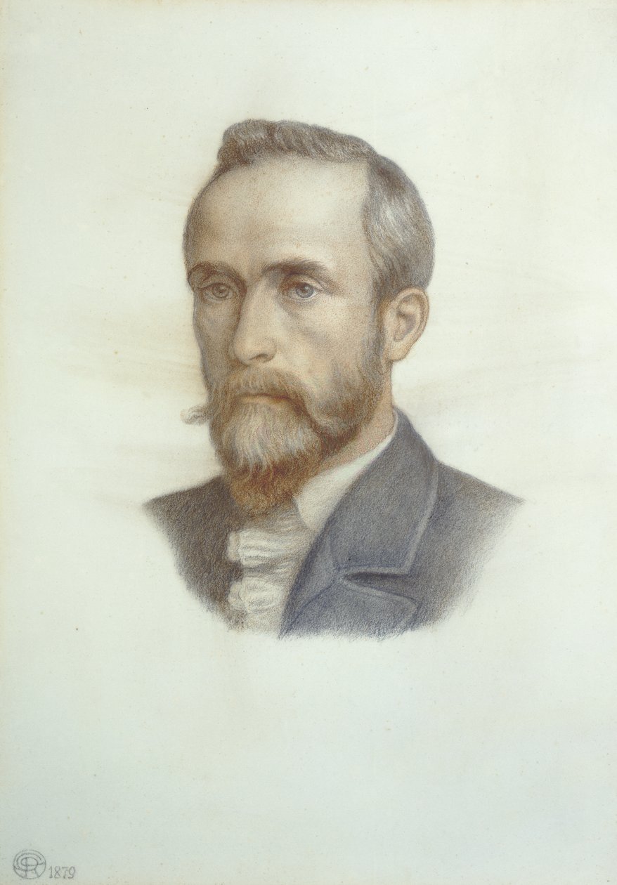 Portret Fredericka Richarda Leylanda, 1879 (kreda kolorowa na papierze) autorstwa Dante Gabriel Charles Rossetti