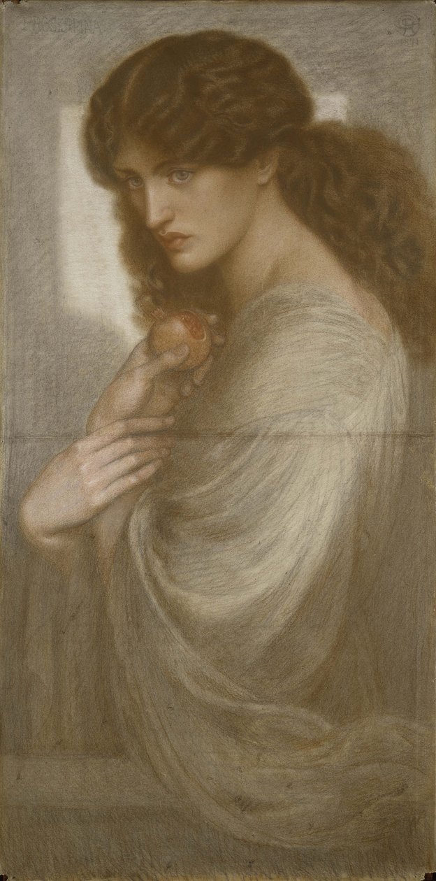 Prozerpina, 1871 (kolorowa kreda na papierze) autorstwa Dante Gabriel Charles Rossetti