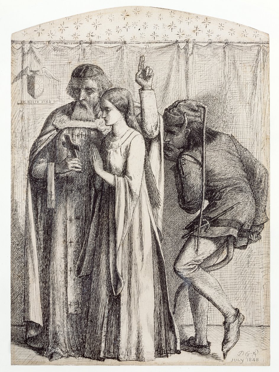 Satana w Retro, 1848 autorstwa Dante Gabriel Charles Rossetti