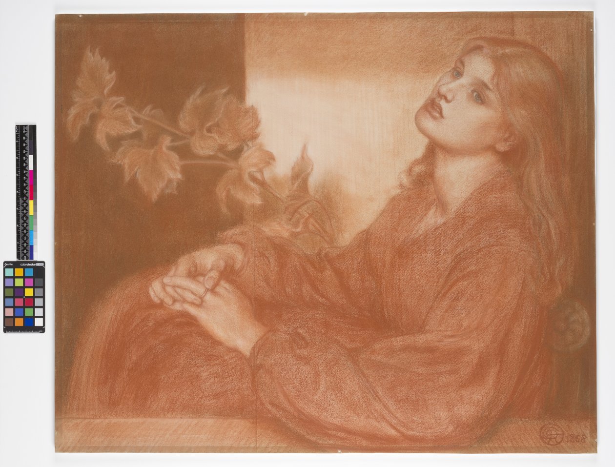 Zapamiętaj mnie, kto son la Pia (z Dantes Purgatorio) 1868 (czerwono-czarna kreda na papierze) autorstwa Dante Gabriel Charles Rossetti