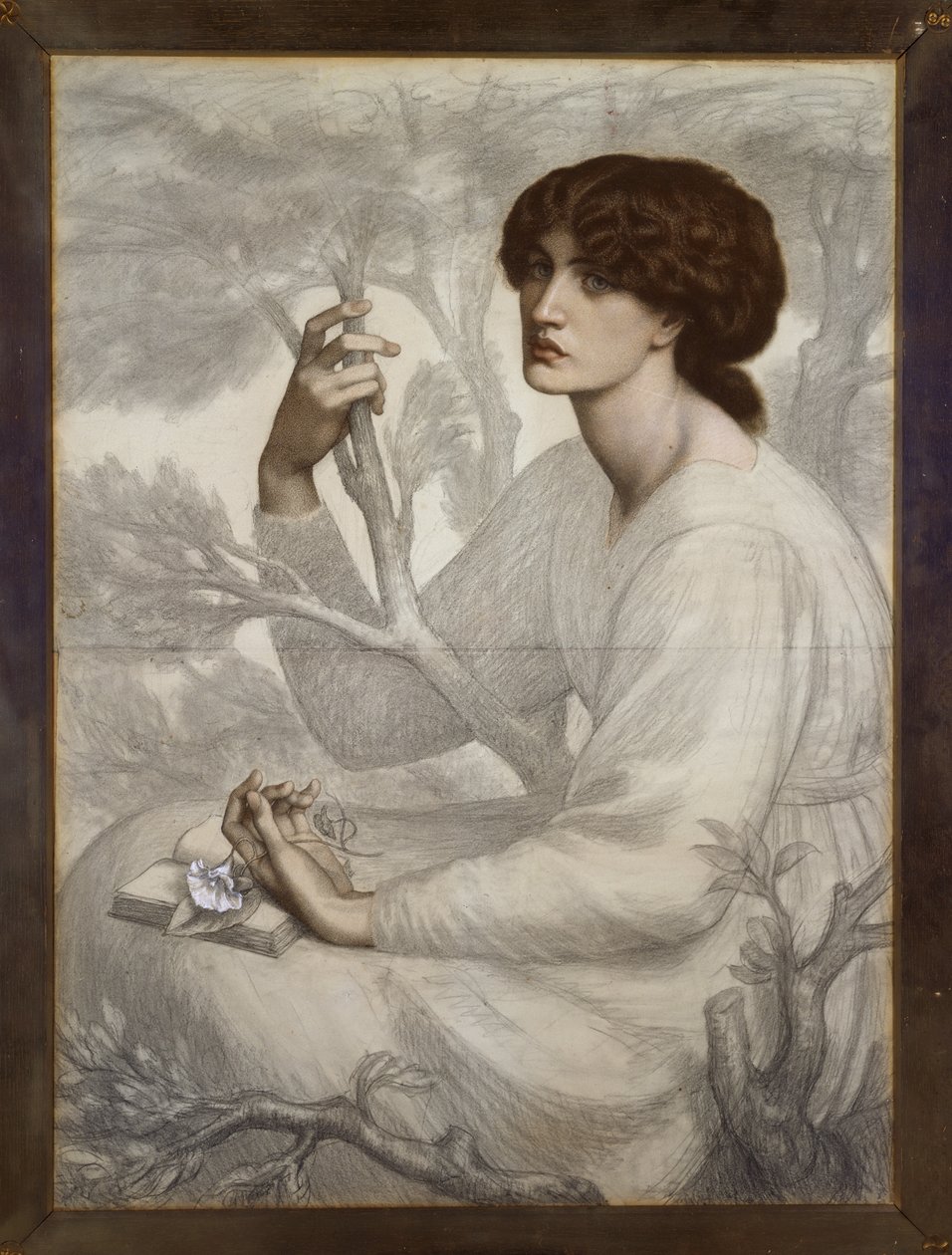 Sen na jawie, XIX w. (kolorowe kredy na papierze) autorstwa Dante Gabriel Charles Rossetti