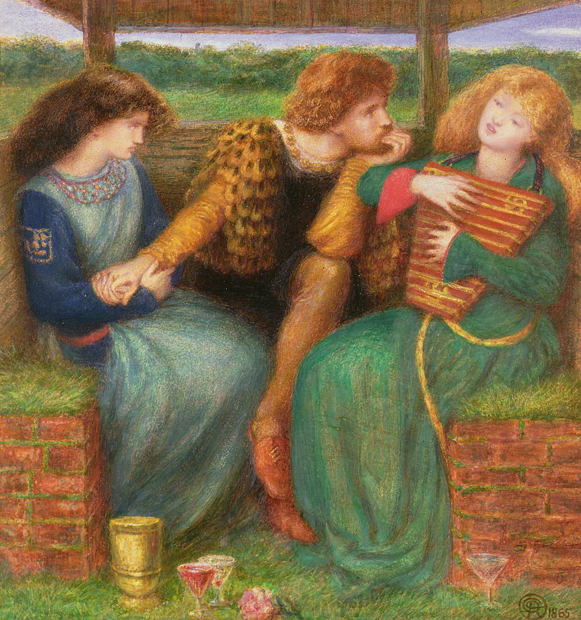 Bezlitosna Dama, 1865 (wc i kolor nadwozia na papierze) autorstwa Dante Gabriel Charles Rossetti