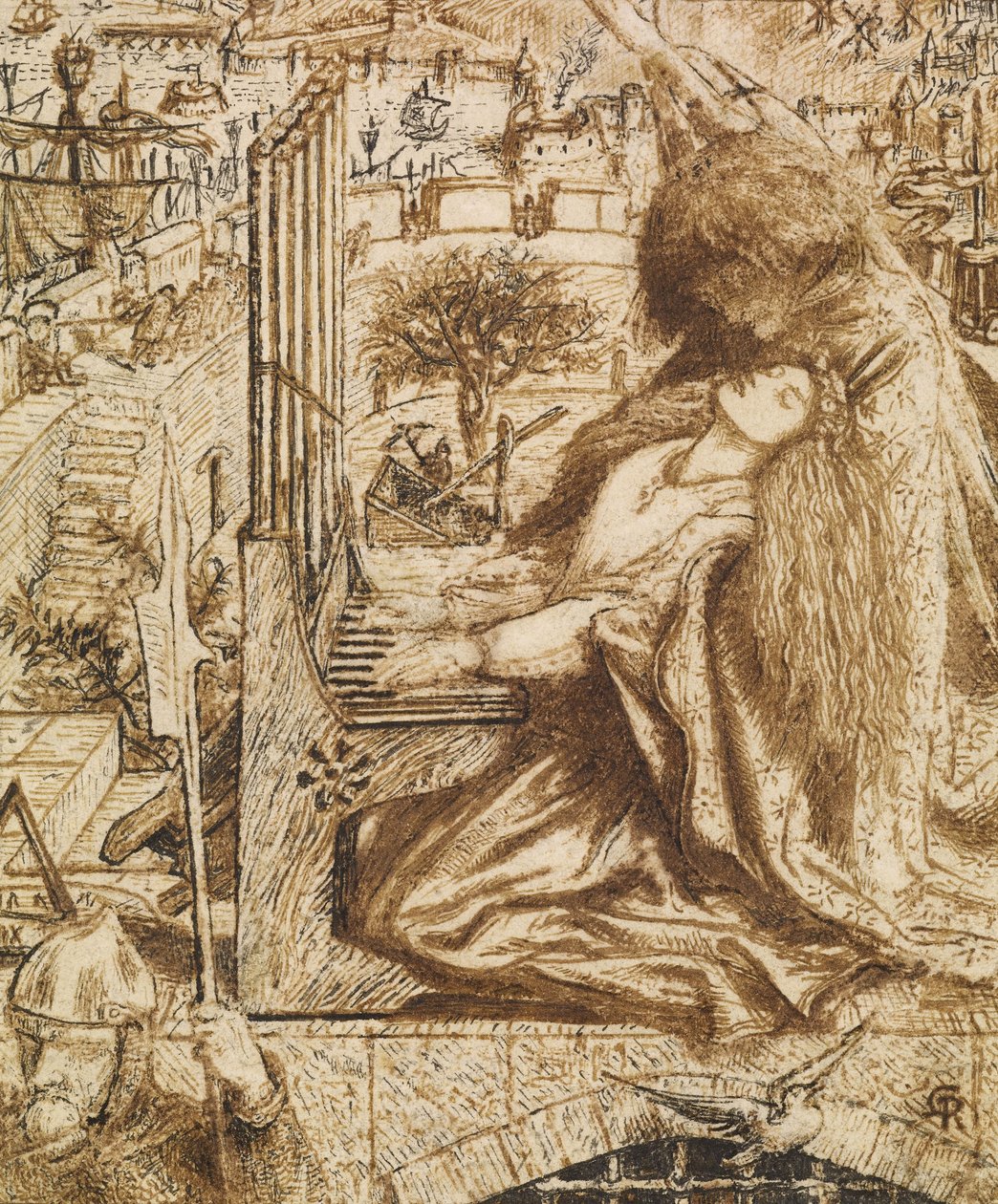 Projekt dla Moxons Tennyson autorstwa Dante Gabriel Charles Rossetti