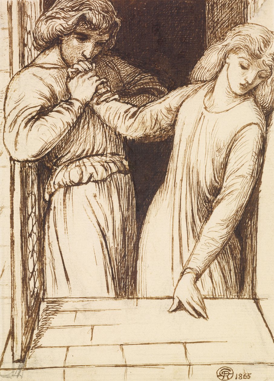 Hamlet i Ofelia autorstwa Dante Gabriel Charles Rossetti