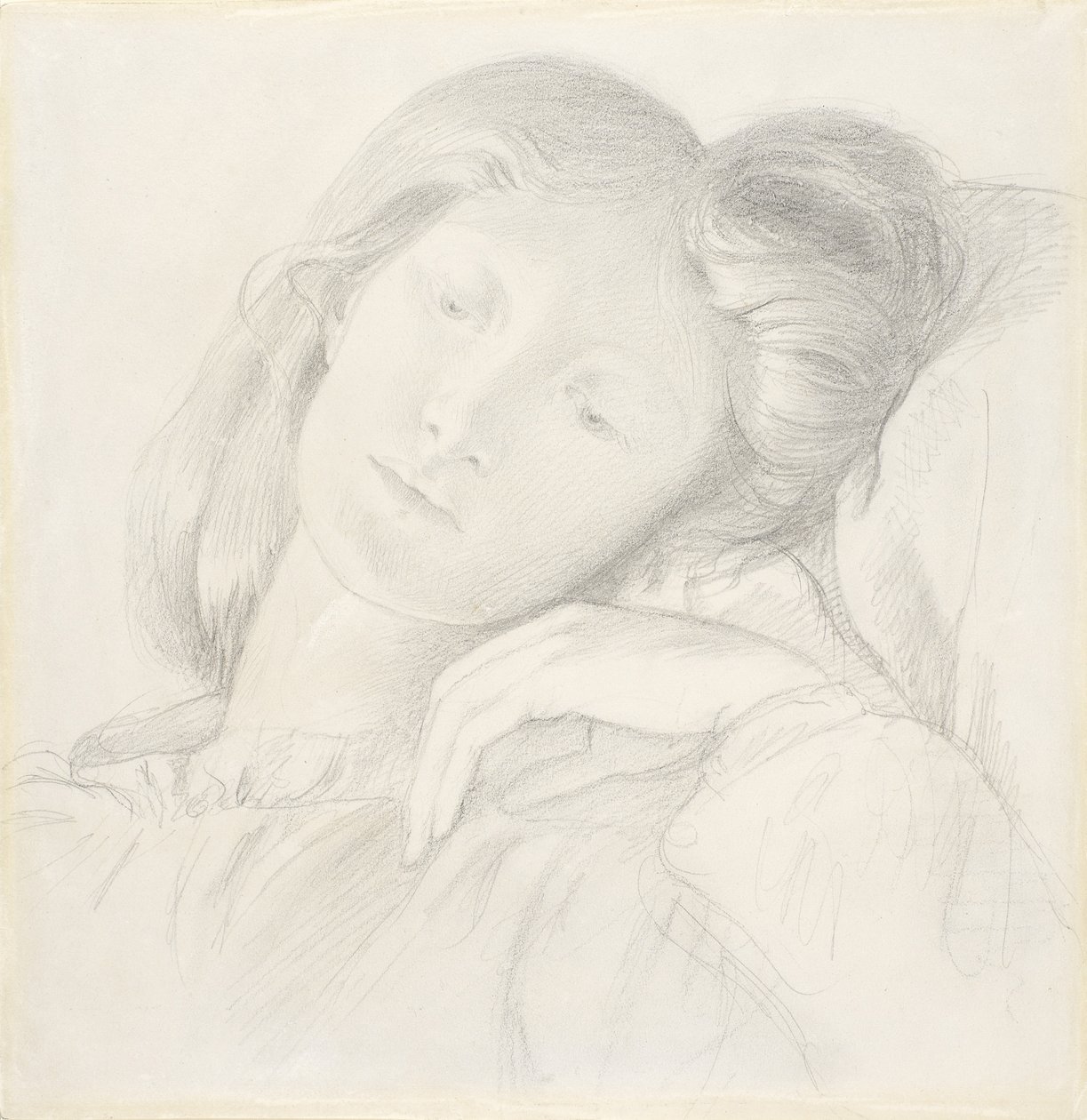 No.0684 Elizabeth Siddal, c.1860 (ołówek) autorstwa Dante Gabriel Charles Rossetti