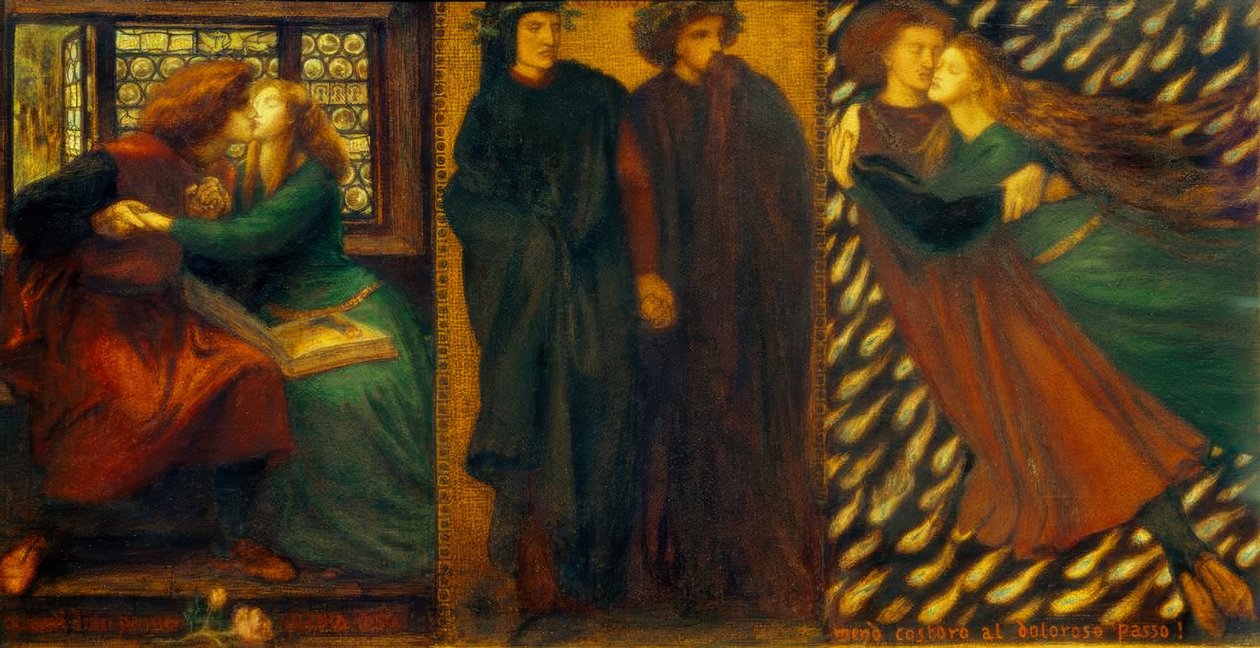 Paolo i Francesca da Rimini autorstwa Dante Gabriel Charles Rossetti