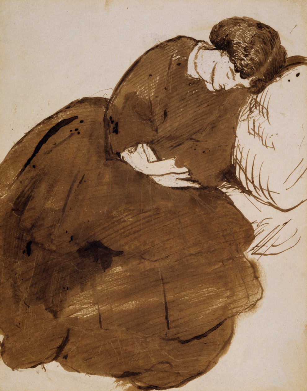 Portret Jane Morris śpiącej na sofie autorstwa Dante Gabriel Charles Rossetti