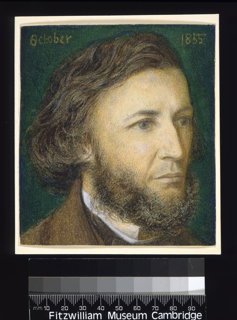 Portret Roberta Browninga (1812-89), 1855 (wc, ołówek i kolorowe kredy na papierze) autorstwa Dante Gabriel Charles Rossetti