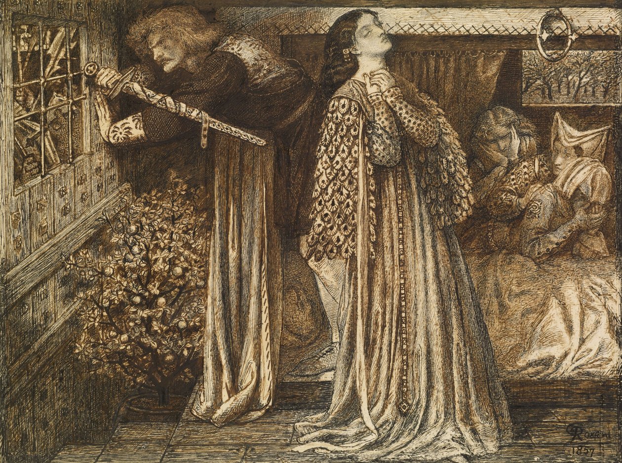 Sir Launcelot w Komnacie Królowych autorstwa Dante Gabriel Charles Rossetti