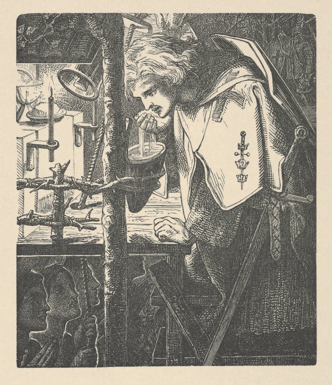 Sir Galahad z wierszy Tennysona autorstwa Dante Gabriel (after) Rossetti