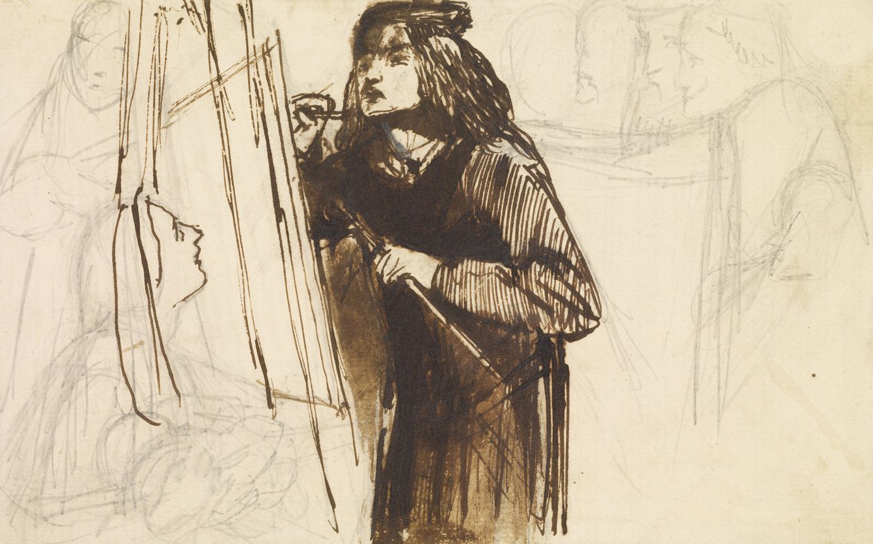 Malarz przy pracy, 1850-1852 autorstwa Dante Gabriel Charles Rossetti