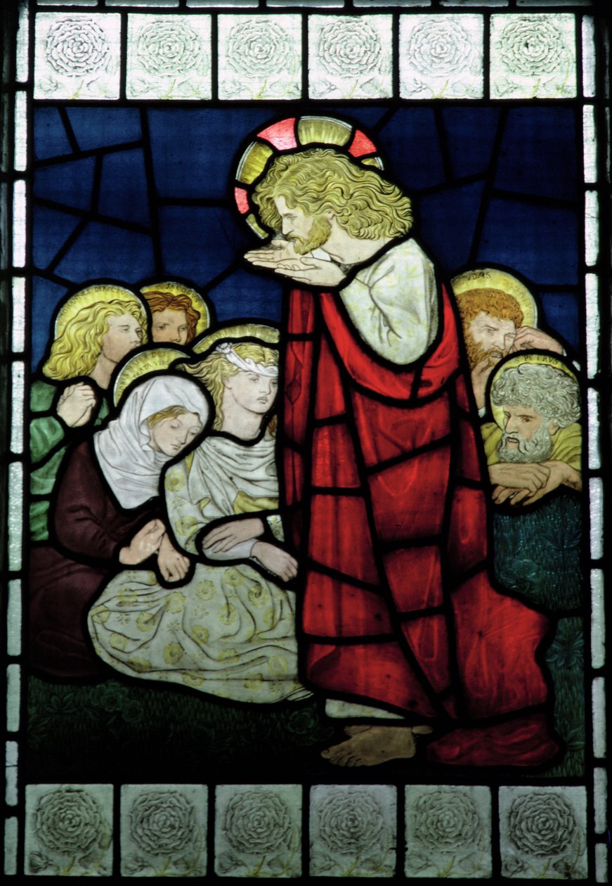 Przepowiadanie Chrystusa, c.1870 (witraże) autorstwa Dante Gabriel Charles Rossetti