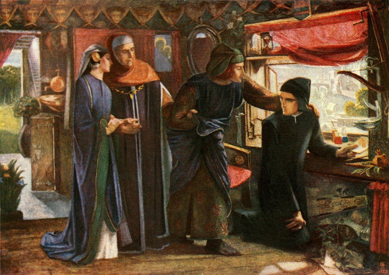 Dante rysujący anioła, 1853, c1912 autorstwa Dante Gabriel Charles Rossetti
