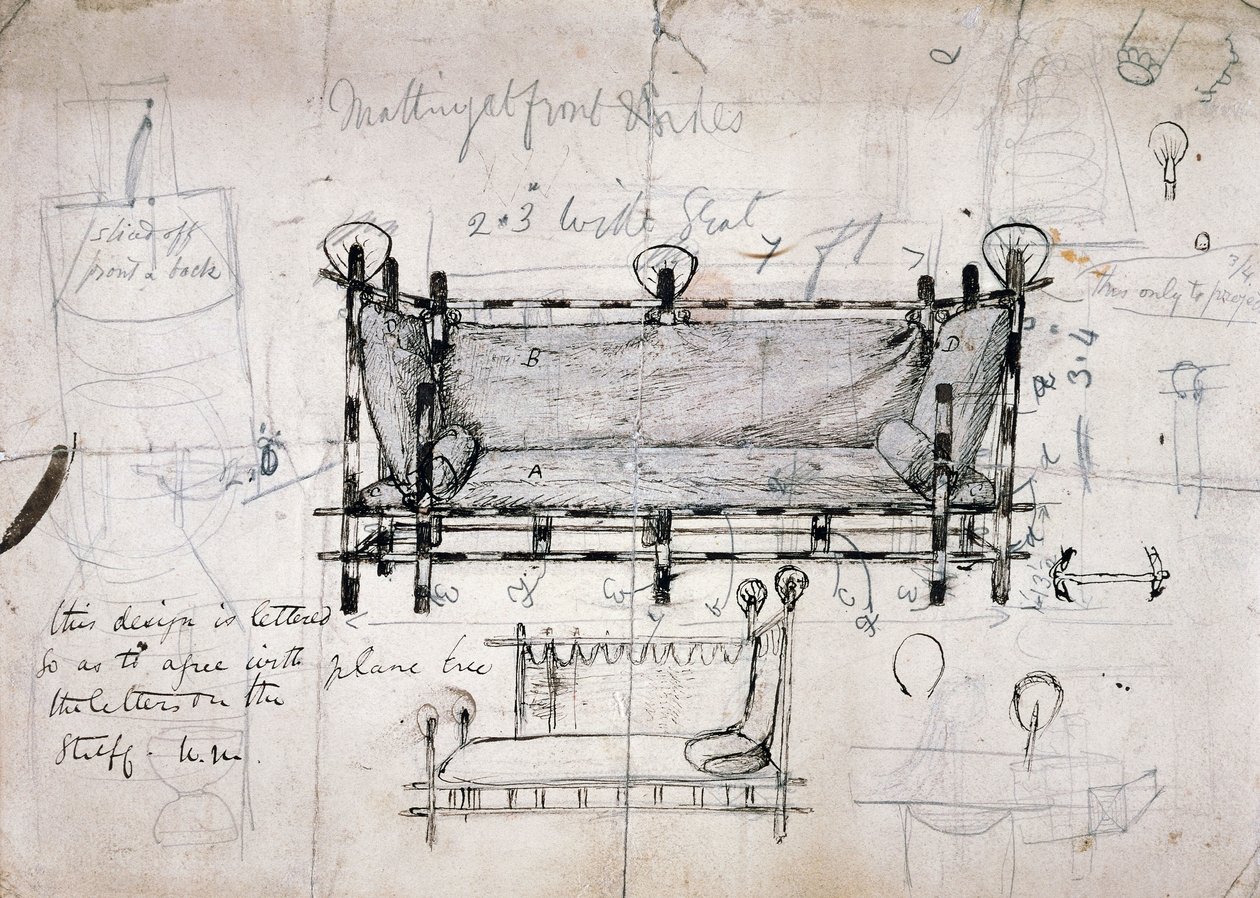 Projekt na sofę autorstwa Dante Gabriel Charles Rossetti