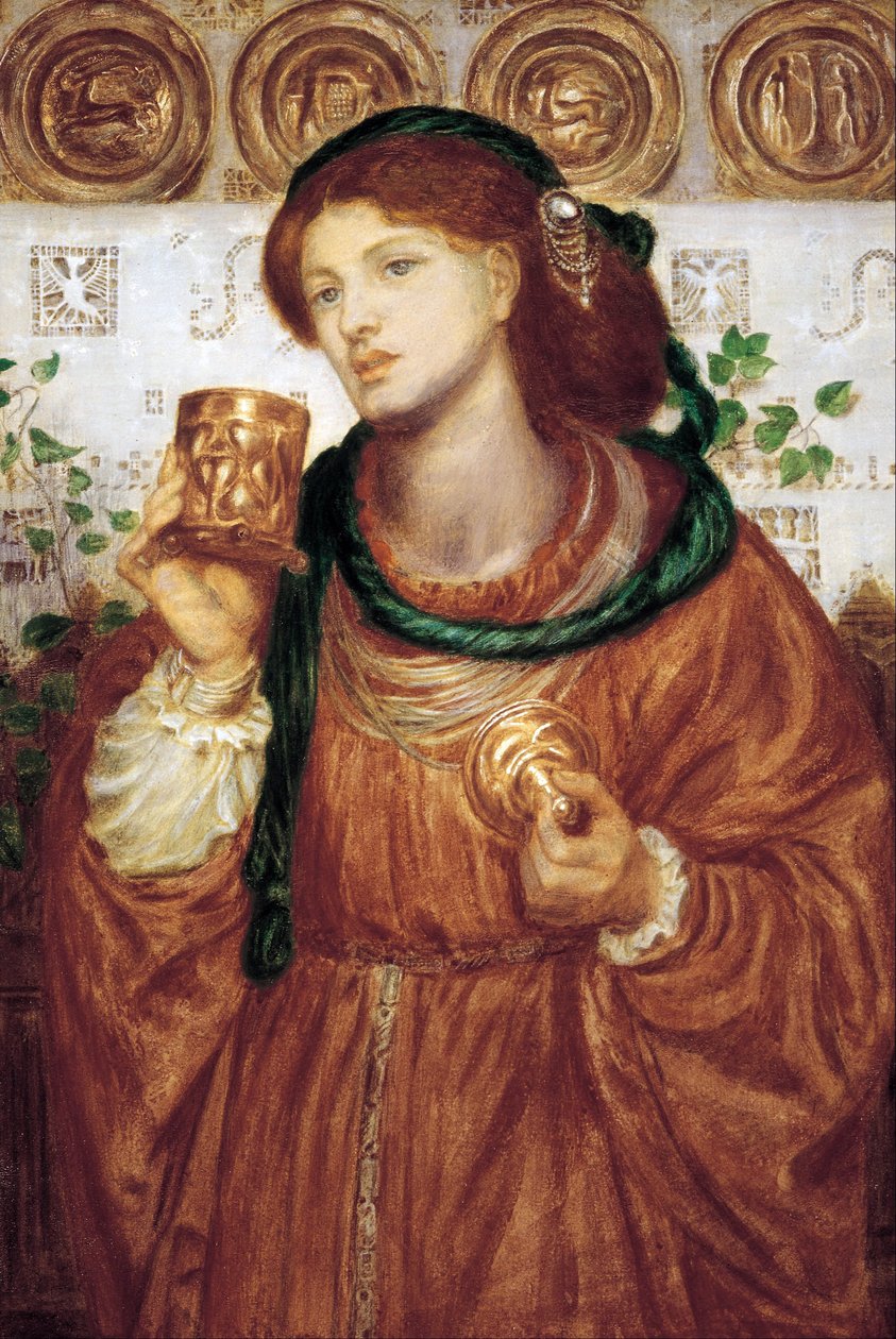 „Puchar miłości” Obraz Dante Gabriel Rossetti (1828-1882) ok. 1867 Wymiary 52,6 x 35,9 cm Galeria sztuki Australii Południowej Adelaide Australia autorstwa Dante Gabriel Charles Rossetti