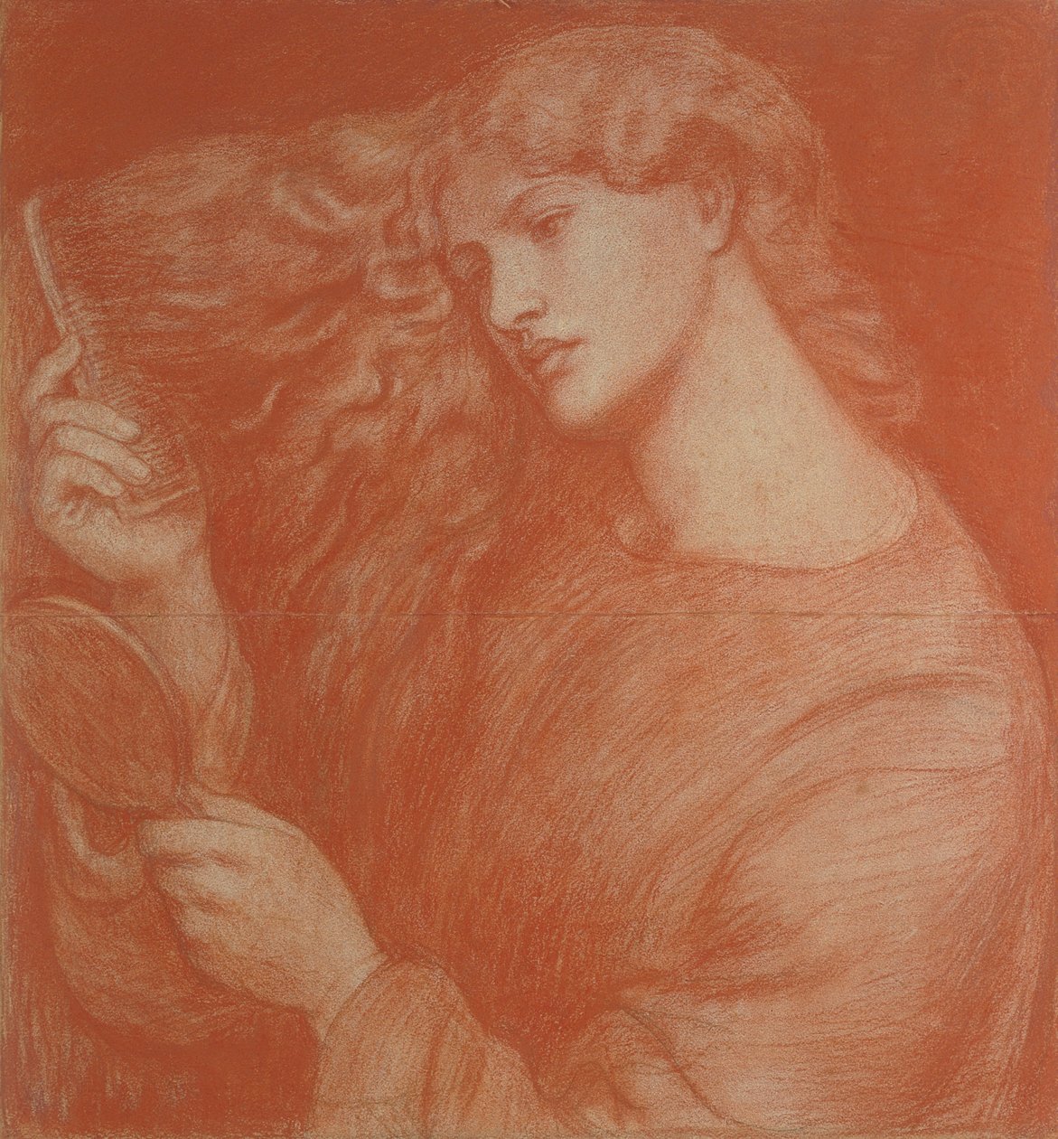 Lady Lilith (czerwona kreda na papierze) autorstwa Dante Gabriel Charles Rossetti