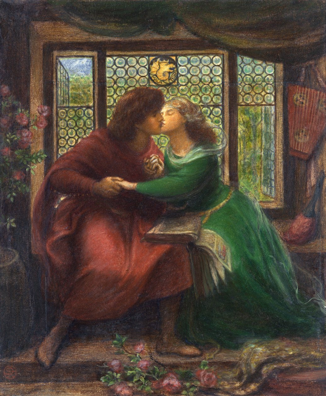 Paolo (Malatesta) (około 1246 lub 1248-około 1285) i Francesca da Rimini (lub da Polenta) (1255-1285) - Reprezentacja postaci z "La Divina Commedia" (Boska Komedia) Dantego Alighieri (1265) - 1321) - Dzieło Dantego Gabriela Rossettiego (1828-1882), a autorstwa Dante Gabriel Charles Rossetti