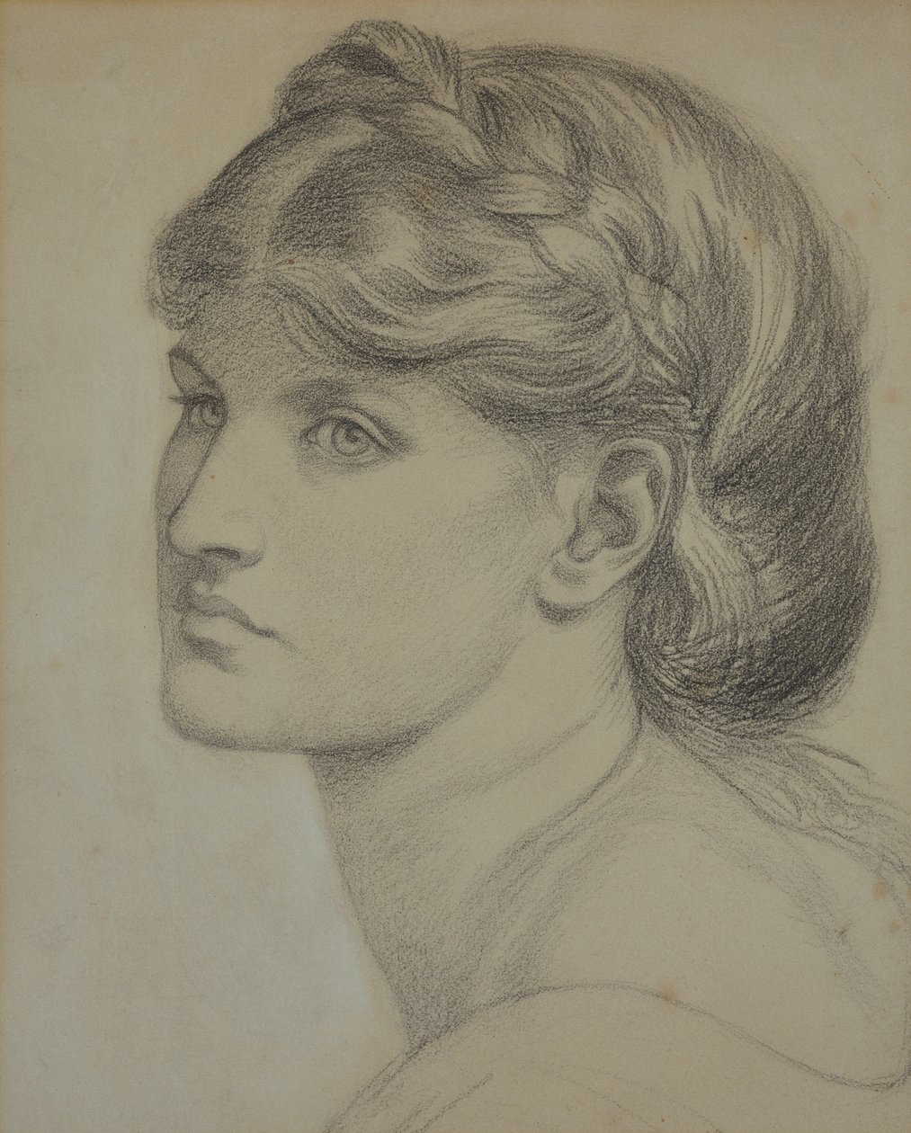 Portret Alexy Wilding, studium dla „The Bower Meadow” autorstwa Dante Gabriel Charles Rossetti