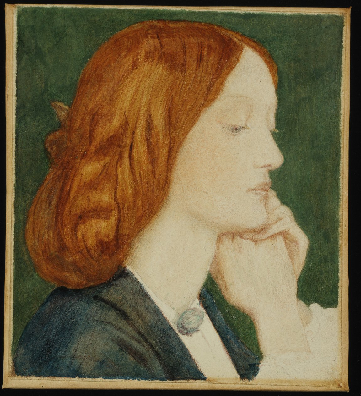 Portret Elizabeth Siddal (1829-62) 1854 (akwarela na papierze) autorstwa Dante Gabriel Charles Rossetti